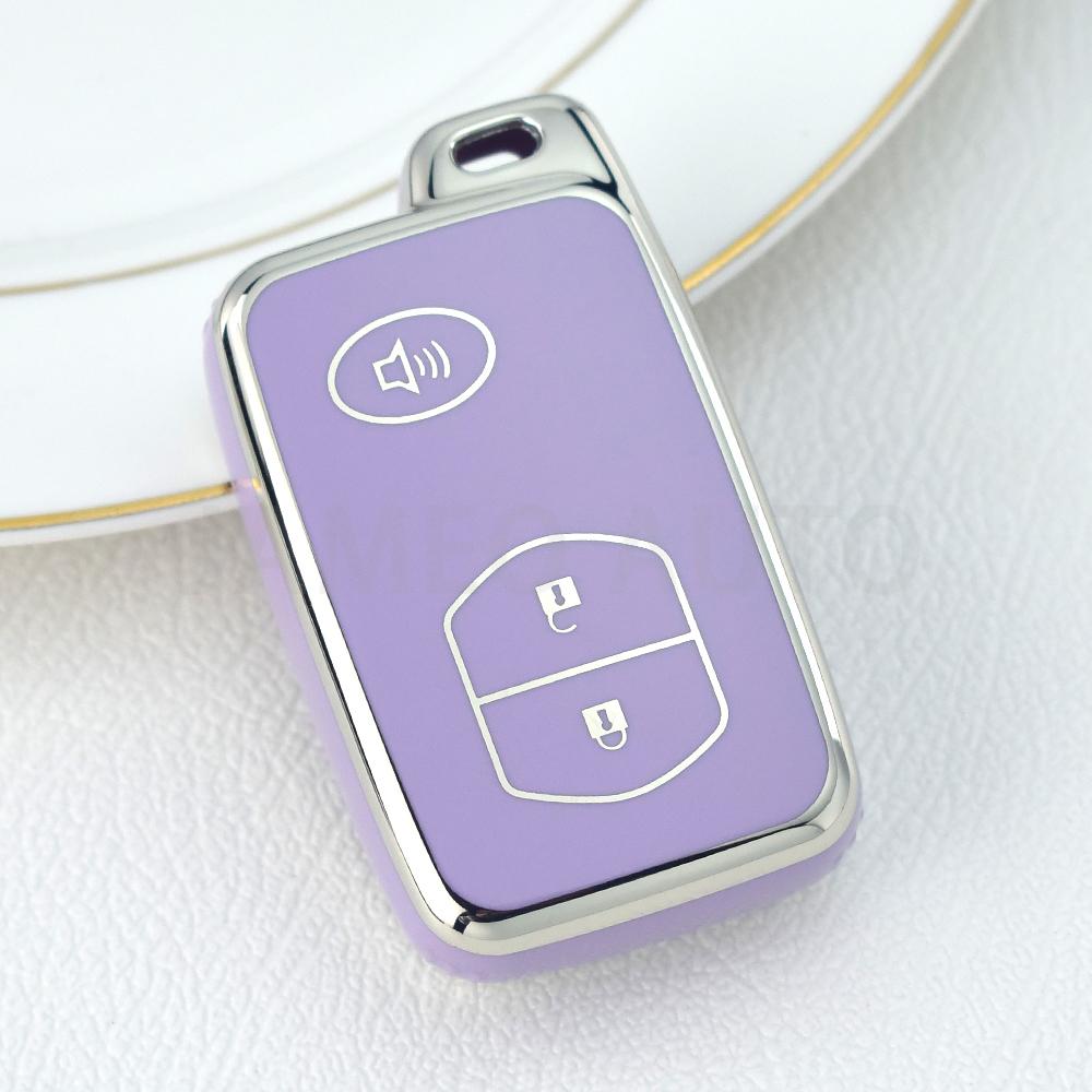 

Чехол для ключей из ТПУ с 3 кнопками для Toyota RAV4 Land Cruiser Camry Prado Aqua Corolla Prius, чехол без ключа с дистанционным управлением, брелок 2013 2014 фиолетовый