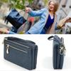 Women's PU Leather Double Zip Long Card Case, Lightweight and Waterproof Wallet, Suitable for Daily Travel, Shopping, Travel and Dating