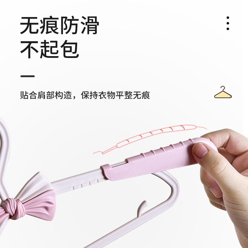 Baby retractable non-marking hanger plastic small baby non-slip pants rack drying rack butterfly children's clothes hanger wholesale blue 5PCS