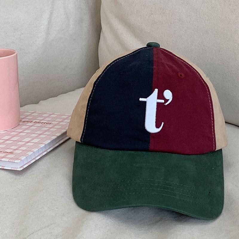 Retro color matching baseball caps for children, big head circumference, small face, deep top and wide brim, spring and summer thin peaked caps
