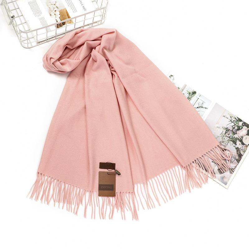

Women s Wool Scarf Autumn and Winter New Thickened Warm Shawl Solid Color Cashmere Scarf Men s Winter Scarf 700*200CM