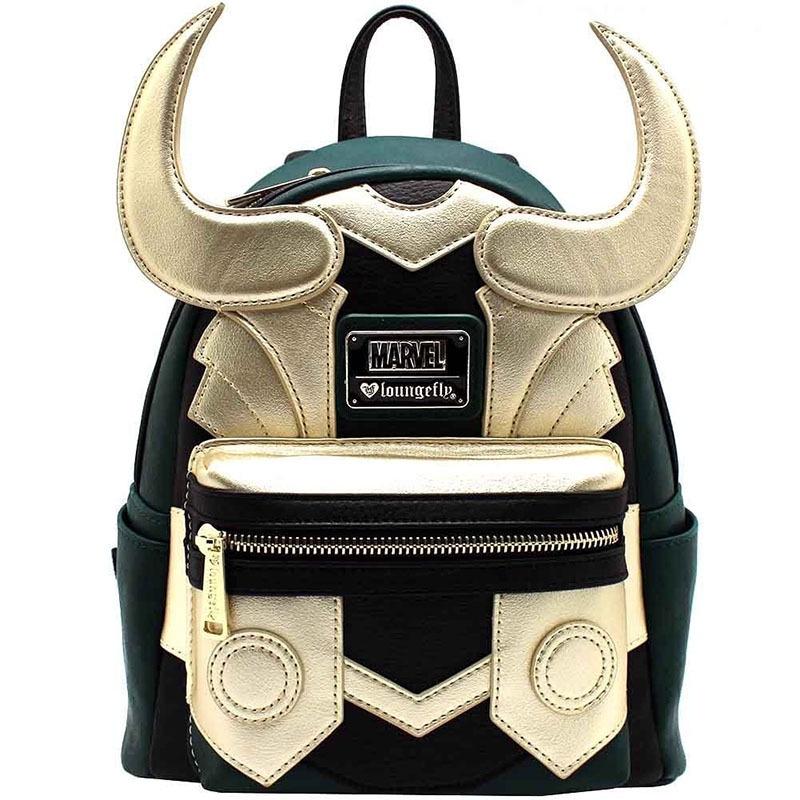 Marvel Loungefly Стильный рюкзак Loki из искусственной кожи для фанатов Marvel