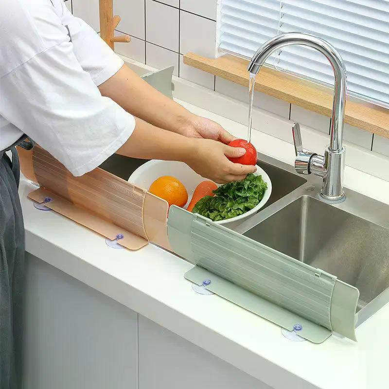 Skalierbarer Küchenspüle Spritzschutz Waschbecken Spritzschutz Stöpsel Wasserdichter Spritzschutz Sieb Bar Anti-Wasser-Platte