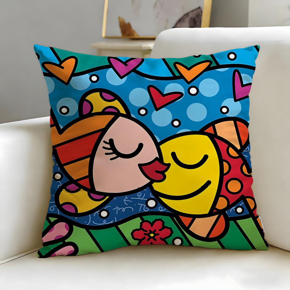 

Classic Art Print Pillow Cover Soft Comfortable Washable MultiUse Cushion Cover for Sofa Bedroom Travel Office 45cmx45cm