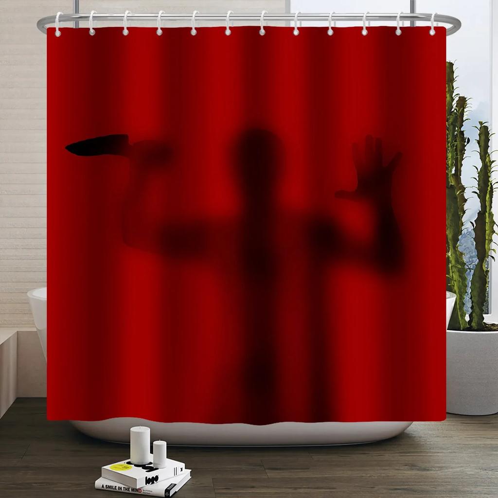 Halloween Shower Curtain Horror Night Bloody Hands Spooky Zombie Skull Scary Halloween Waterproof Bath Bathroom Shower Curtain