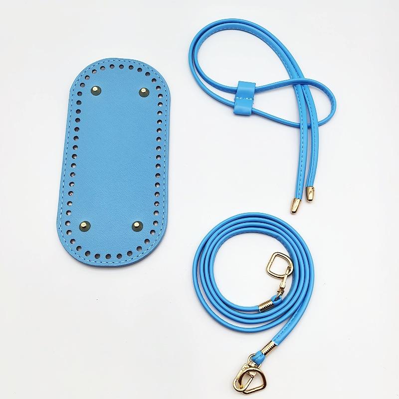 Crochet Handbag DIY Accessories Kit PU Leather Bag Base Shoulder Strap & Chain For Handmade Purse Making Supplies