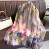 New Fashion Spring/Summer Women Floral Printing Large Shawl Beach Silk Scarf Shawls Female Long Wraps Beach Sunscreen Hijab