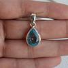 Handmade Teardrop Blue Topaz Pendant: 925 Sterling Silver