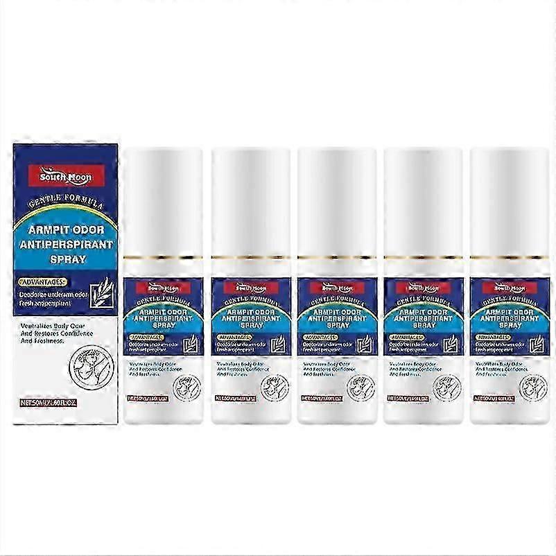 Confezione da 5 Spray Antitraspirante Fresco Secco per Pelli Sensibili, Controllo Odori