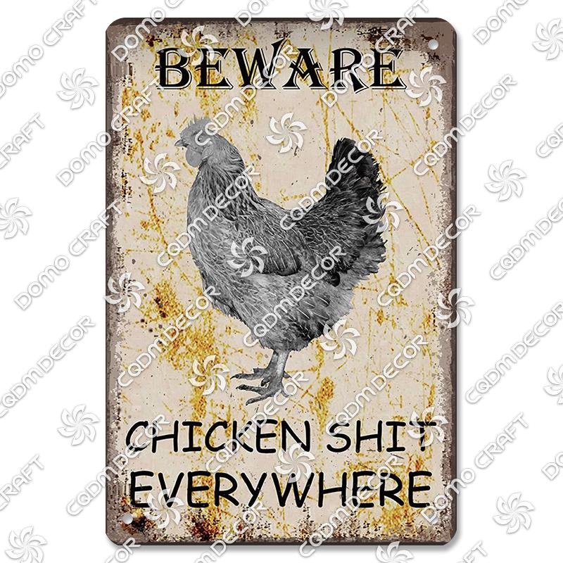 Retro Chicken Poster Metal Tin Signs Rooster Hen Eggs Metal Plate Vintage Wall Decor Club Farm Chicken Coop