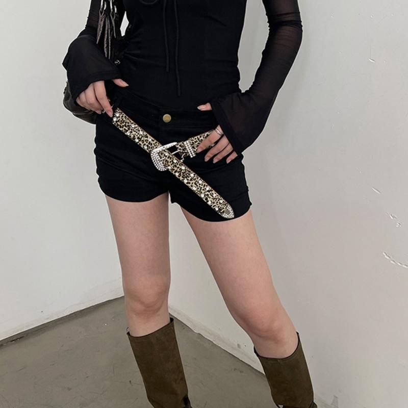 Blingbling Waist Belts for Jeans Pants Heavy Rhinestones Buckle Belt Bandsman