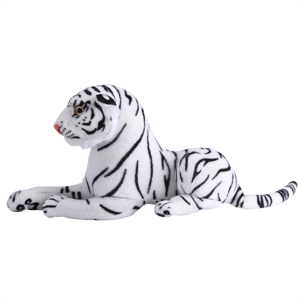 Artificial Tiger Plush Animal Realistic Big Cat White Soft Stuffed Toy Pillow