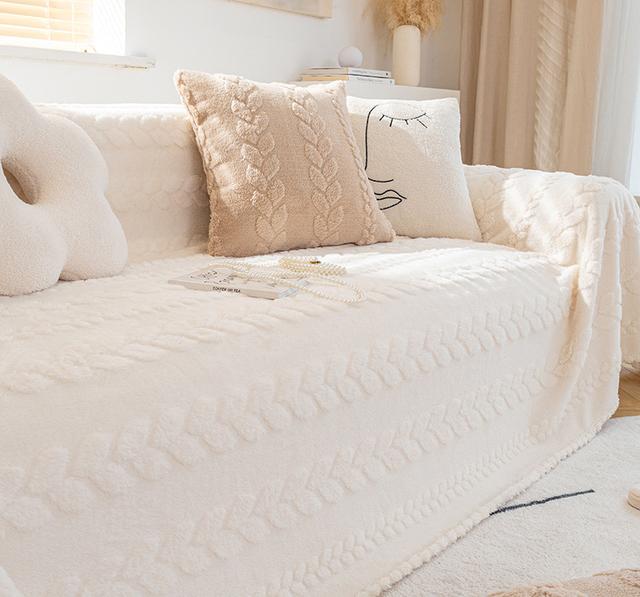Plush Jacquard Sofa Cover Designed For Living Room Non -Slip Sofa Furniture Towel Home Armchair Covers Love Seat L -Shape Corner Couch Protector