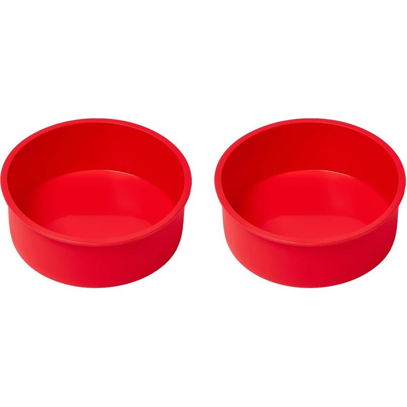 2Pcs Silicone Cake Mold 6/8Inch Cake Tins Nonstick Cake Pastry Mousse Bread Baking Mold Cake Pans Baking Tray Baking Accessories