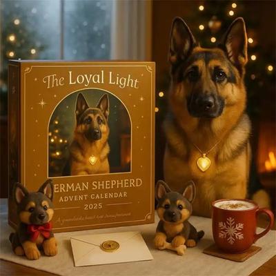 Weihnachts-Adventskalender Schäferhund-Design 24-Tage Countdown Dekoration Multifunktionale Feiertagsdeko