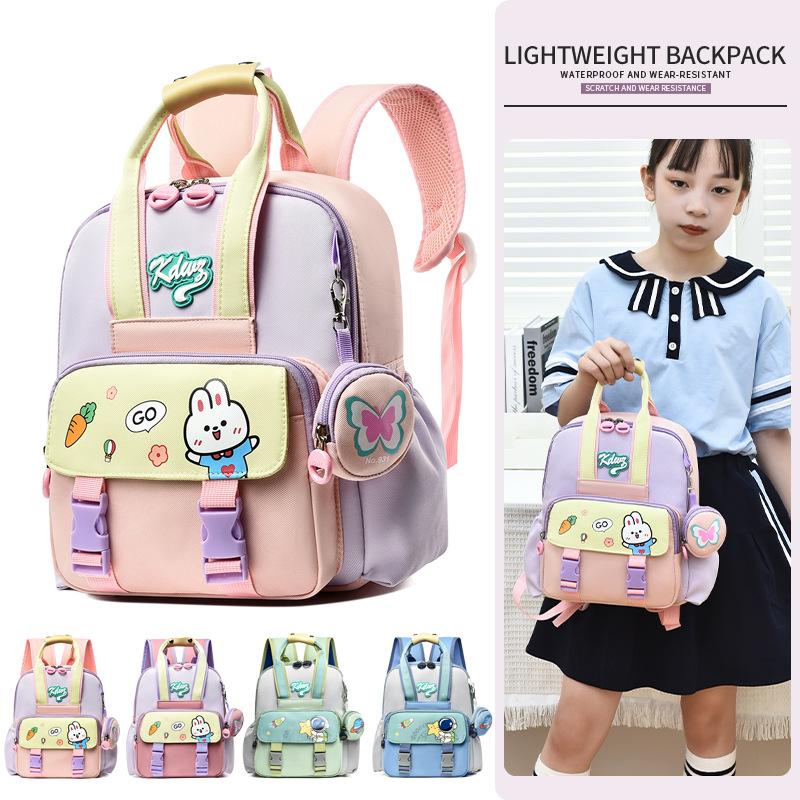 School bag new color matching backpack light and versatile foreign style large capacity children's bag