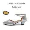 New Ballroom Dance Shoes Women's Medium Low Heel Soft Sole Square Dance Shoes Modern Dance Cha National Standard 3.5cm Heel