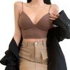 Women's Cross-Strap Backless Camisole with Built-in Pads - Slimming Inner Layer, No Bra Needed