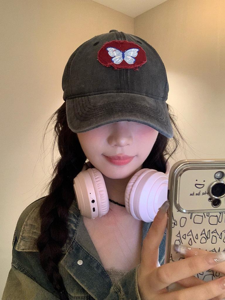 Stylish Wide Brim Denim Baseball Cap With Sweet Bow For Women In Trendy Colors