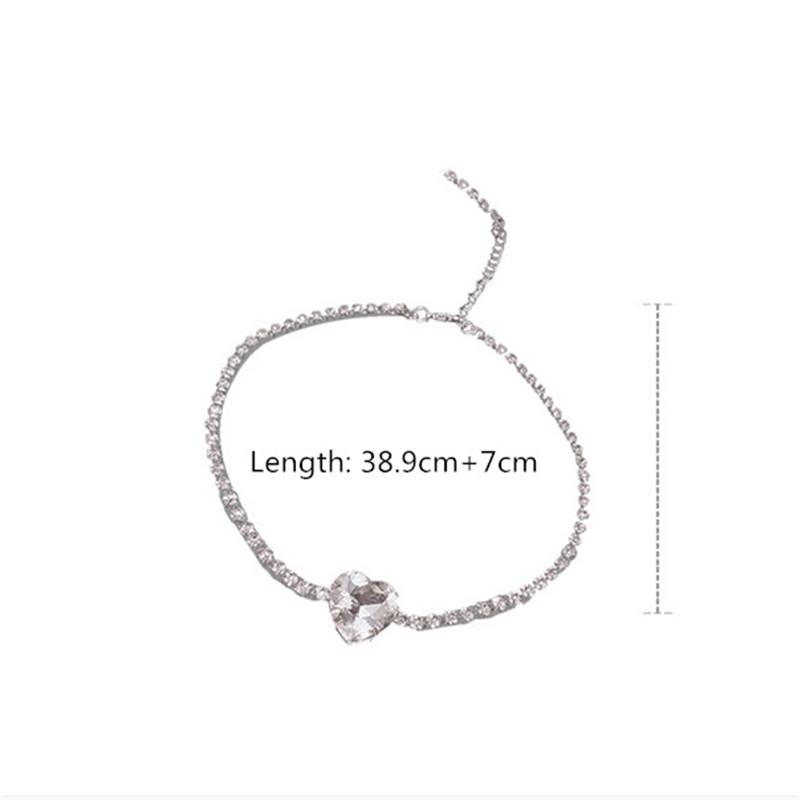 Shine Big Heart Crystal Choker Necklaces for Women Geometric Rhinestones Necklaces Statement Zircon Party Gifts