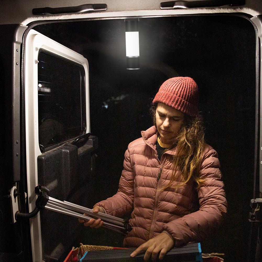 Outdoor Camping LED Telescopic Flashlight with Tripod Nuts Multifunctional Rechargeable Retractable Torch Light Table Lamp