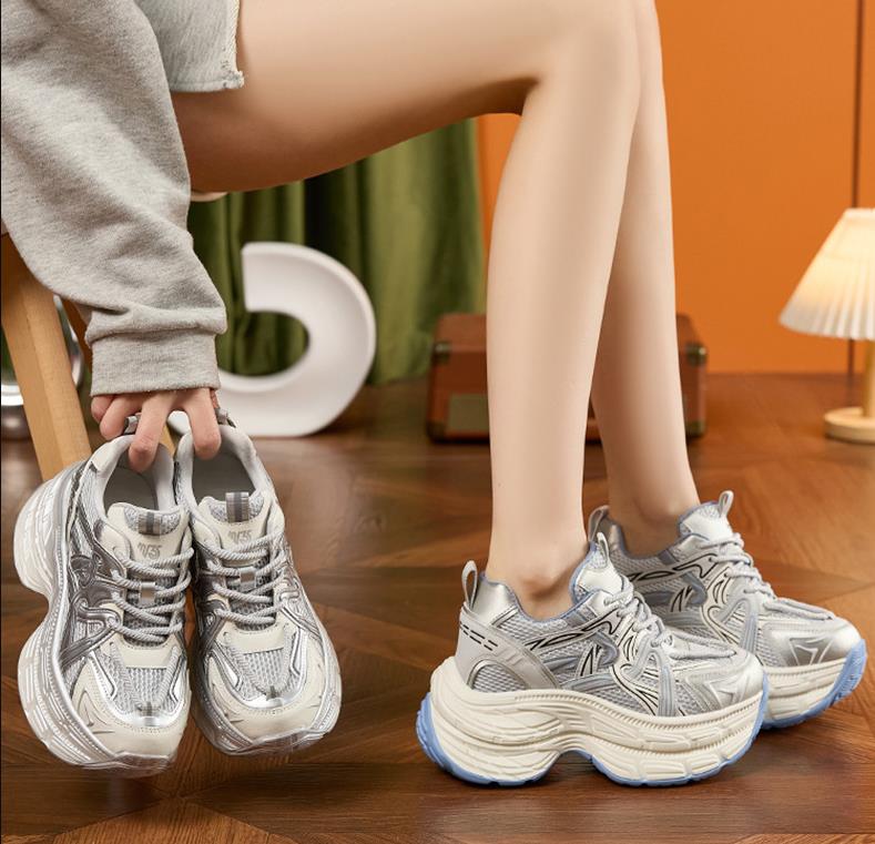 Fashion High Brand 10CM High Thick Bottom Shoes for Women Outdoor Sneakers Tide Trendy Breathable Mesh Ladies Wedges Platform Sneakers