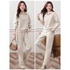 Spring Autumn Fashion Lapel Two Piece Pants Suit Women Casual Sportswear for Square Dance and Daily Leisure Time