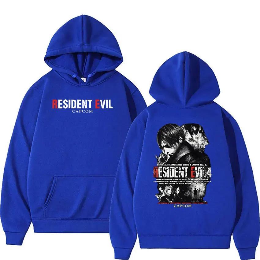 2026 CAPCOM Juego Resident Evil 4 Sudadera con Capucha Estampada para Hombre Vintage Manga Larga Pulóver Sudadera Moda Polar Oversize con Capucha Streetwear