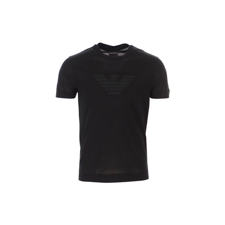 Emporio Armani Effen Kleur Korte Mouw Ronde Hals T-shirt Heren tops Zwart 3K1TR5-1JUVZ-0034 S