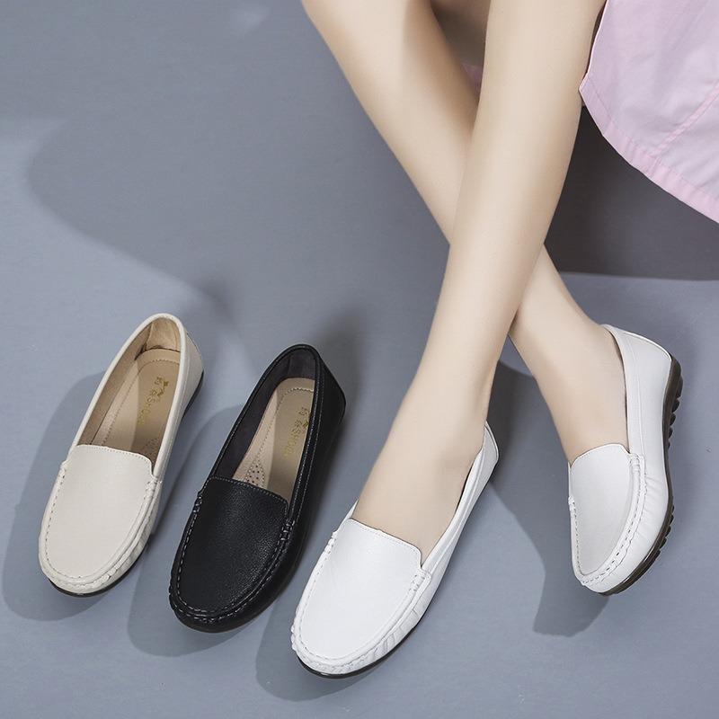 Nurse Shoes Women's Spring and Autumn Lazy Flat-bottomed Single Shoes Mother Shoes Soft-soled Maternity Shoes