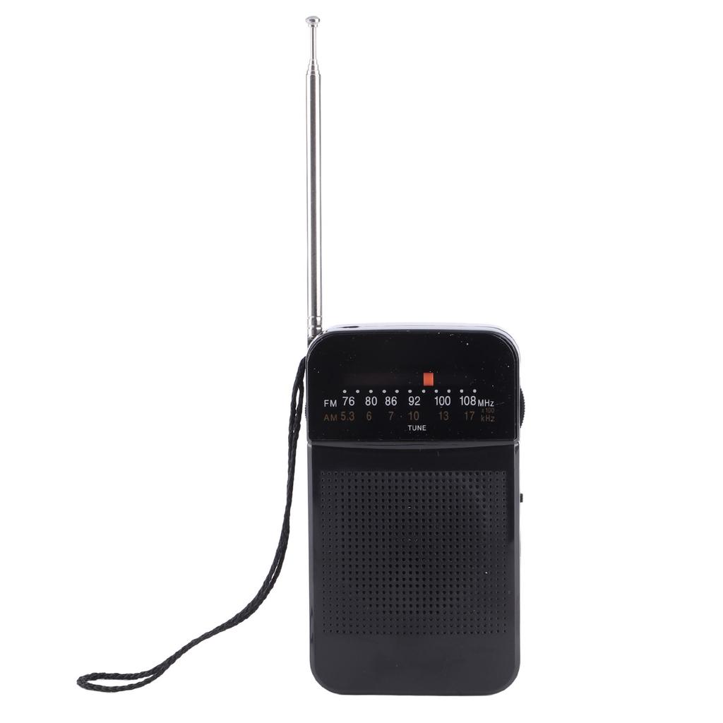 Portable AM FM Radio Black Color Headset Pluggable Built in Loud Speaker AM FM Transistor Radio