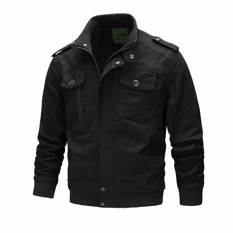Spring New Men's Casual Pure Cotton Military Jacket Outdoor Loose Large Size Tooling Jacket Men
