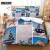 3D Digital Printing 2/3pc  Quilt Cover Pillowcase Double Bed Set Cover Quilt Soft Microfiber Bedding Set  Marine Life