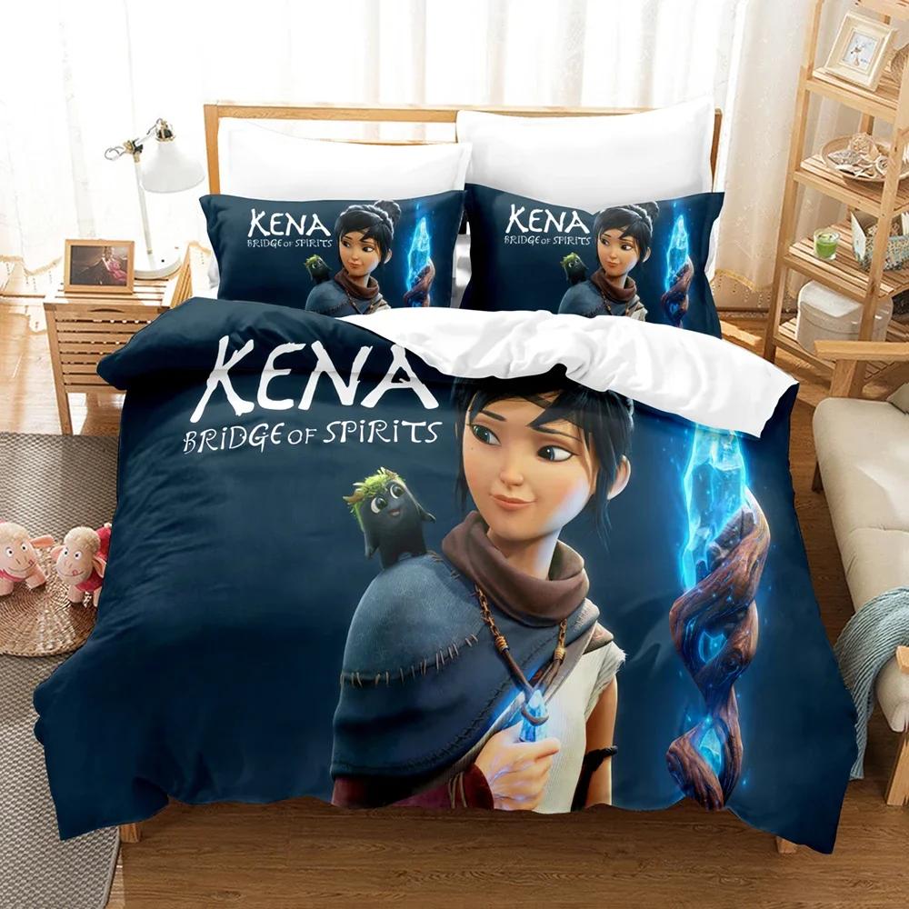 Bedding Set Game Kena Bridge of Spirits 3D Printed Comforter Duvet Cover Pillowcase Twin Full Queen King Bed Linens Drop Ship