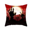 Home Cartoon Pumpkin Head Halloween Pillow Cover Peach Velvet Cushion Cover Office Sofa Cushion Cover
