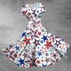 Women's Fashion Casual Independence Day Printed Short Sleeve Dress Elegant Maxi Dress