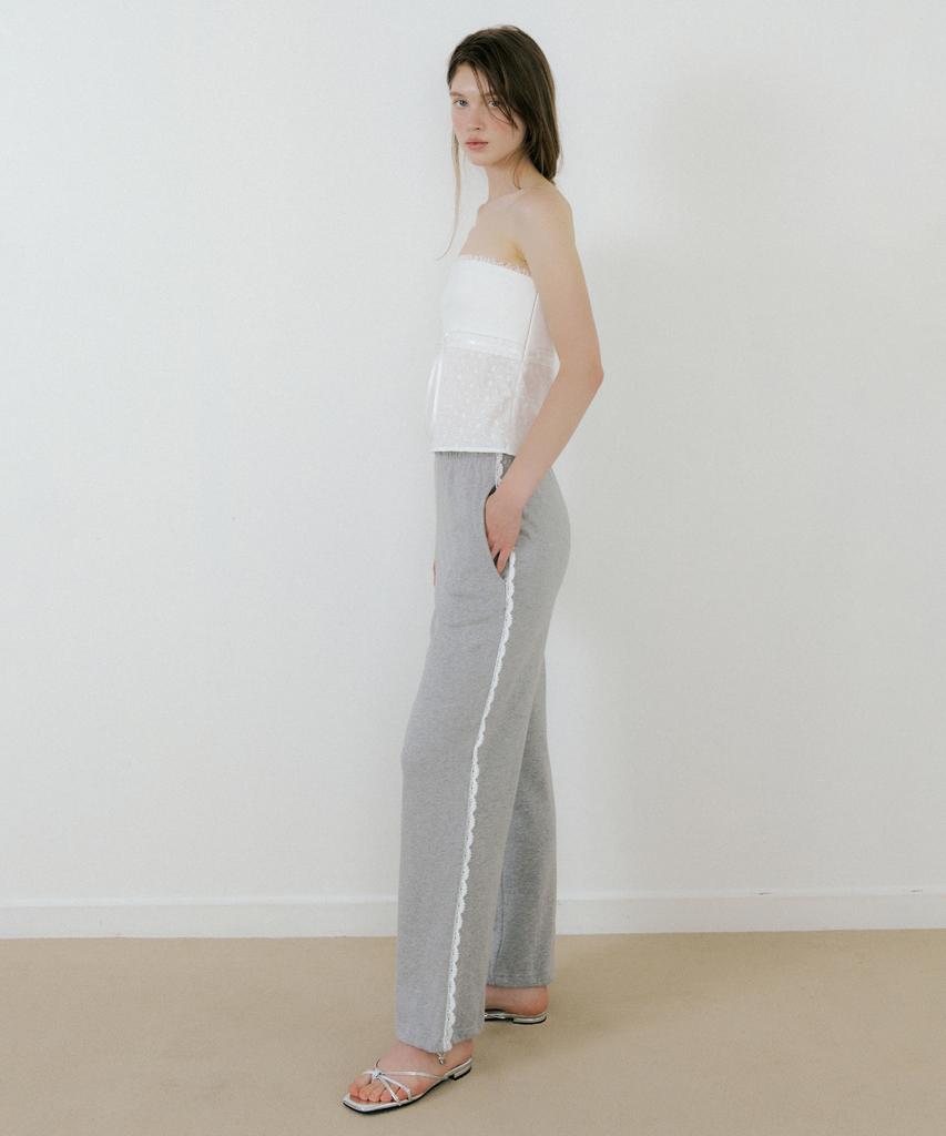 LETTERA Lace Jogger Pants_Grey