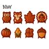 Küchen-Backutensilien Mini-Kuchenform für Herbst Thanksgiving, DIY Teigpresse Taschenkuchenform, Einhand-Hersteller mit Fuchs, Truthahn, Eule, Kürbis,