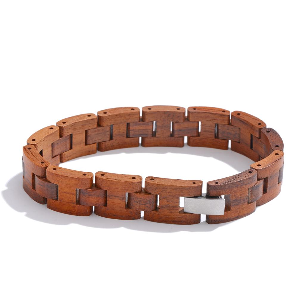 

Yhpup 22cm Gentleman Vintage Stylish Natural Wooden Chain Men Bracelet Statement Trending Bangle Tarnish Free Jewelry Recommend