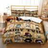 3D Anime Fairy Tail Bedding Set Bed Three-piece Set Duvet Cover Single Double Bed Queen Size Duvet Cover Set Adult Boys Bedroo