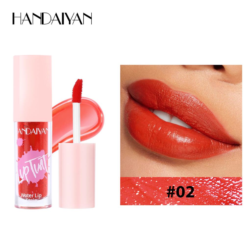 HANDAIYAN 2 in 1 Lippen-Tint Flüssig Lang anhaltend Feuchtigkeitsspendender Lipgloss Nicht verblassend 6 Farben Matt Lippenstift