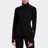 Adidas SMC Solid Color Stand Collar Long Sleeve Zip Sports Jacket Women Jacket Black FU0761
