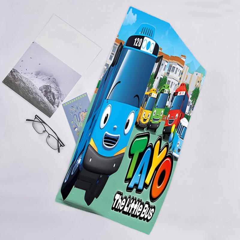 1pc Tayo The Little Bus1 Beach Towel, Beach and Seaside Swimming Pool Equipment, Fashion Pattern, Rectangular, Travel Essentials