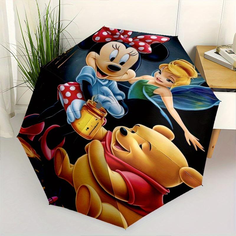 

Minnie Mouse Tinkerbell & Winnie The Pooh Automatic Open/CloseUmbrella-CuteUmbrella with Cute Design, Portable 3-Fold Compact Umbrella for M