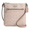 Rowan 21 Metal Logo Zip Closure Coated Canvas Shoulder Crossbody Bag Small Women's Sand + Silver + Taupe