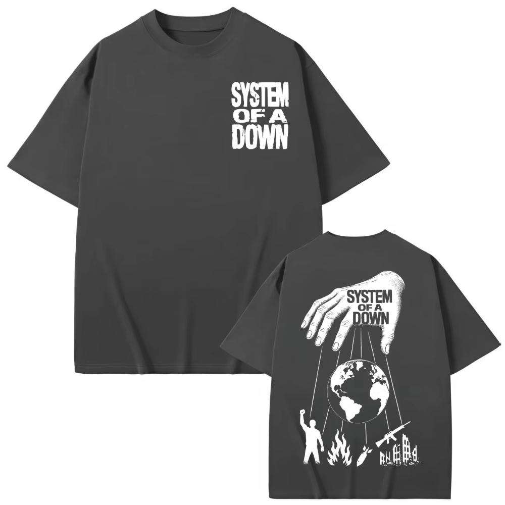 

System of A Down Double Sided Printed T Shirts Men Women Clothing Rock Fashion Tshirts High Quality Cotton Short Sleeve Tshirt S