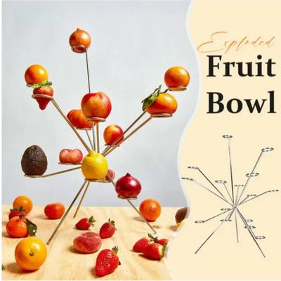 Creativity Novelty Fruit Bowl 360° Floating Fruit Display On The Dinner Table Stainless Steel Fruits Stand Tiered Fruits Stand