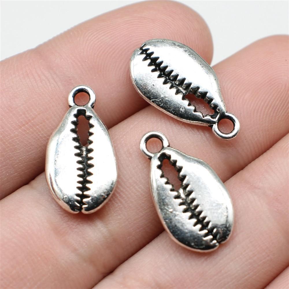 20pcs Shell Charms Antique Silver Color Sea Shell Pendant Charms Shell Charms For Jewelry Making DIY Craft