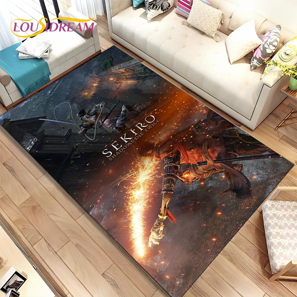 3D HD Sekiro Series Game Gamer Area Rug,Carpet Rug for Home Living Room Bedroom Sofa Doormat Decor,kids Play Non-slip Floor Mat