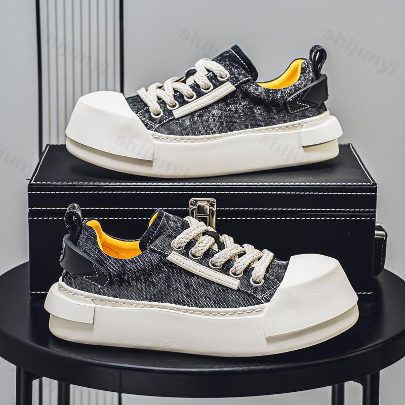 

Fashion 2025 Spring New Fashion Denim Designed Men s Casual Sports Shoes Thick Soled Breathable Versatile Shoes Low Top Chunky sneakers 39
